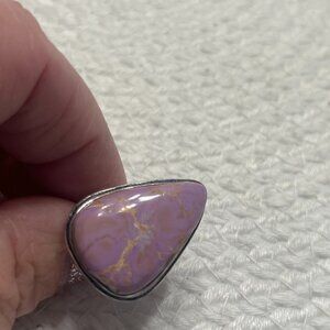 Pretty PURPUNITE Handmade Sterling 925 Ring Size 7.25 #247E